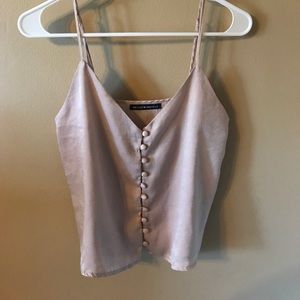 Brandy Melville button silk tank